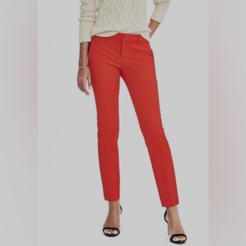 Banana Republic Orange Tangerine Ryan Fit Crop Office Casual Pants Slacks 0 (A4)